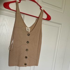 Tan tank top with buttons NEVER WORN